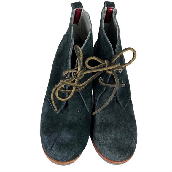 Sperry Top Sider Harlow Navy Suede Lace-up Wedge Bootie Size 8 - Picture 5 of 7